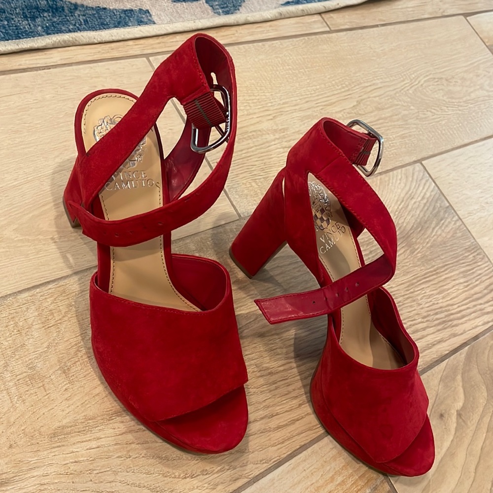 Red Suede Vince Camuto Heels